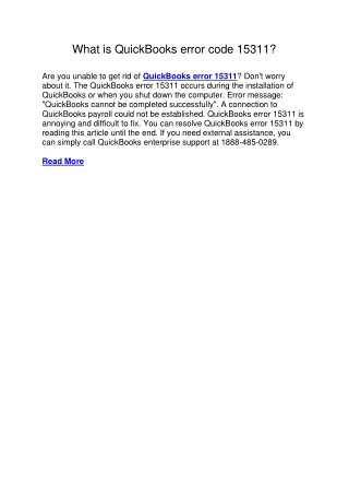 What is QuickBooks error code 15311?