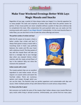 Make Your Weekend Evenings Better With Lays Magic Masala and Snacks