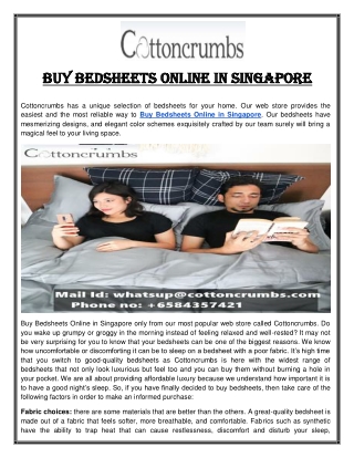 Buy Bedsheets Online Singapore