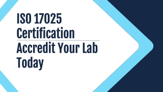 ISO 17025 Certification - Accredit Your Lab Today