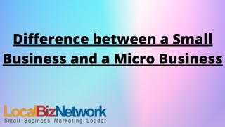 Difference between a Small Business and a Micro Business