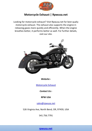 Motorcycle Exhaust | Rpwusa.net