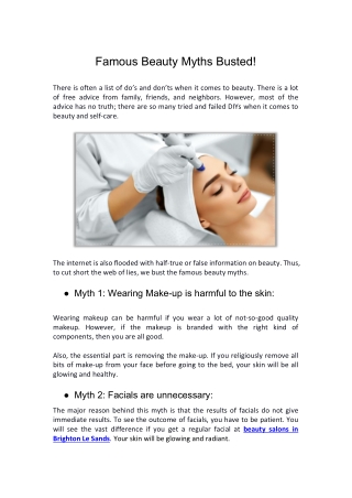 Famous Beauty Myths Busted!