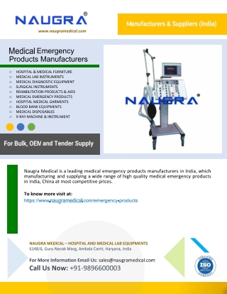 Medical Emergency Products Manufacturers