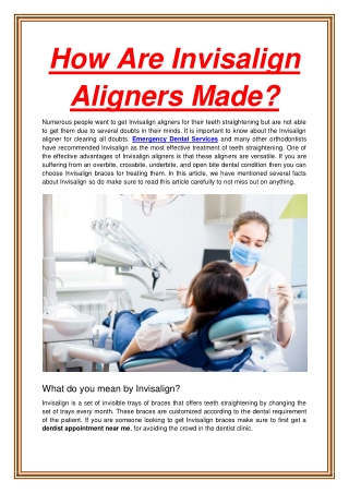 How Are Invisalign Aligners Made