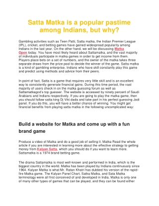 Satta Matka is a popular pastime among Indians, but why?