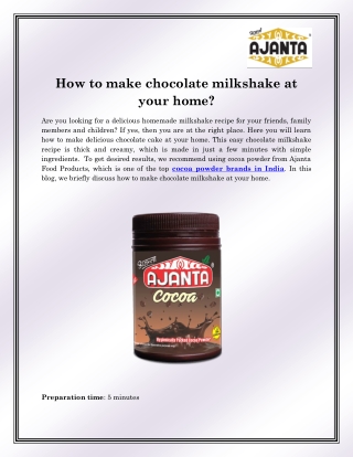 Cocoa Powder Manufacturers in India
