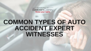 Common Types Of Auto Accident Expert Witnesses