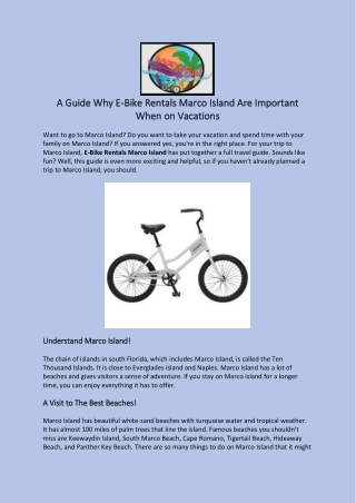 Hire the Best Bikes on Marco Island - Marco Fun Rentals
