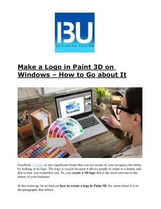 Make a Logo in Paint 3D on Windows – How to Go about It