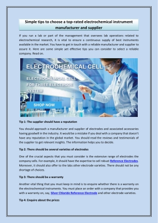 Simple tips to choose a top-rated electrochemical instrument manufacturer and supplier