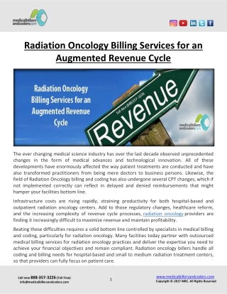 Radiation Oncology Billing Services for an Augmented Revenue Cycle