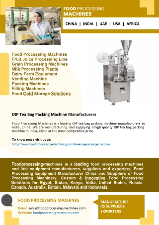 DIP Tea Bag Packing Machine Manufacturers