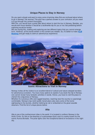Unique Places to Stay in Norway