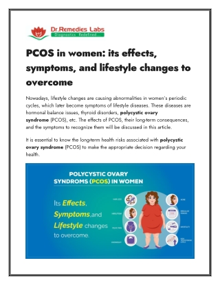 PCOS in women its effects symptoms and lifestyle changes to overcome