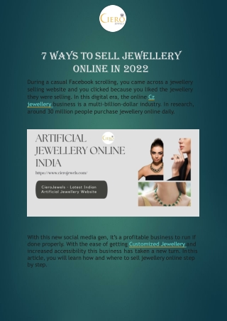 7 Ways To Sell Jewellery Online In 2022