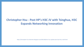 Chris Hsu - Post HP's H3C JV with Tsinghua