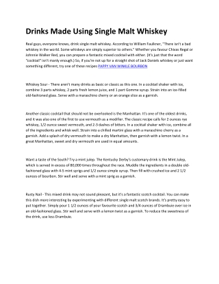 PAPPY VAN WINKLE BOURBON