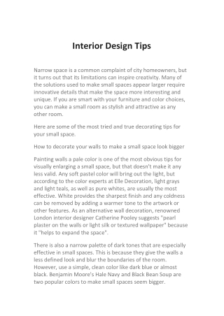 Interior Design Tips