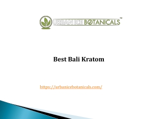 Best Bali Kratom