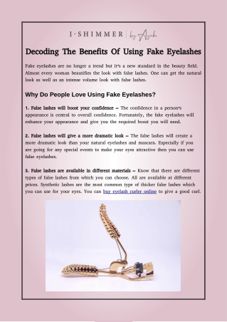 Decoding The Benefits Of Using Fake Eyelashes