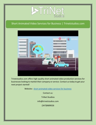 Short Animated Video Services for Business | Trinetstudios.com