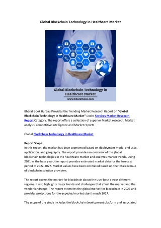 Global Blockchain Technology in Healthcare Market