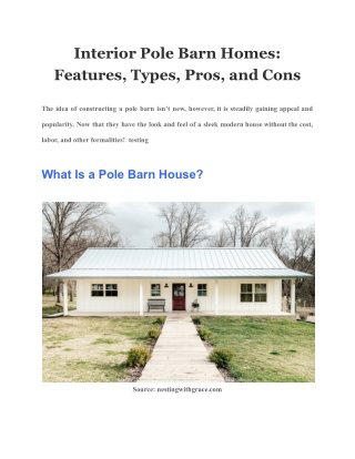 Interior Pole Barn Homes: Features, Types, Pros, and Cons