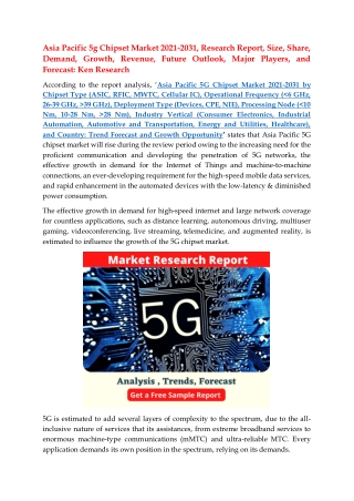 Asia Pacific 5g Chipset Market Industry Analysis & Research Report