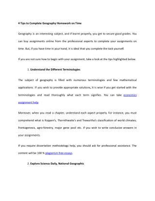 4 Tips to Complete Geography Homework on Time