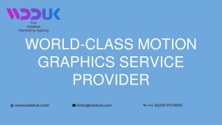 WORLD-CLASS MOTION GRAPHICS SERVICE PROVIDER