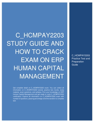 C_HCMPAY2203 Study Guide and How to Crack Exam on ERP Human Capital Management