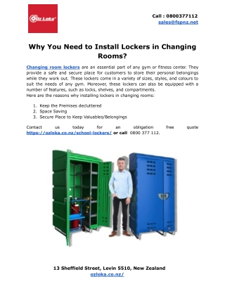 Why You Need to Install Lockers in Changing Rooms