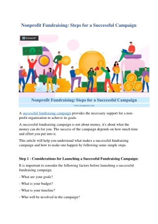 Nonprofit Fundraising Steps for a Successful Campaign