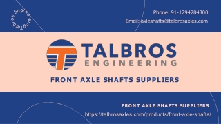 Front Axle Shafts Suppliers