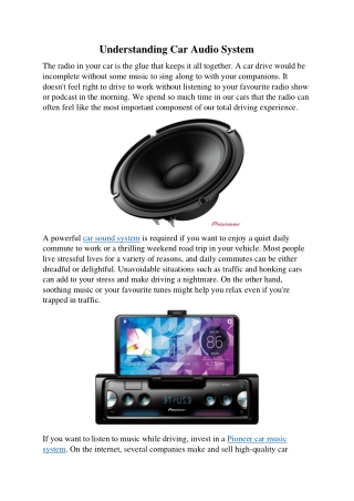 Best car stereo system - Pioneer