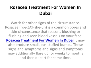 Rosacea Treatment For Women In Dubai 2