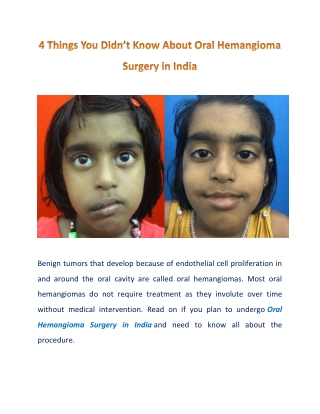 All That You Wanted to Know About Oral Hemangioma Surgery in India