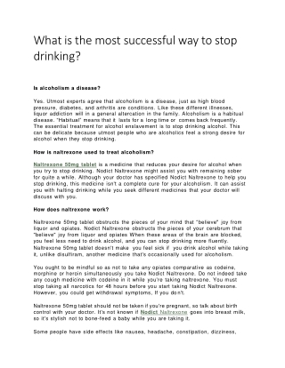 What is the most successful way to stop drinking (1)