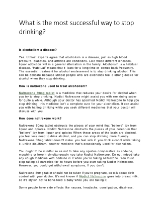 What is the most successful way to stop drinking (1)