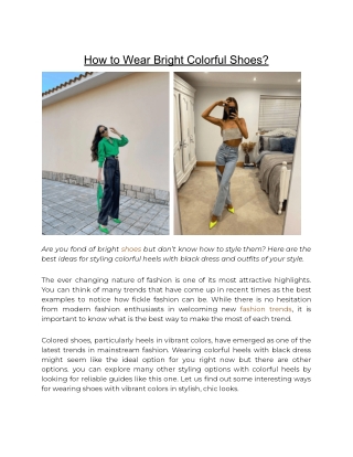 How to Wear Bright Colorful Shoes - The Chic Pick