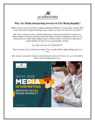Why Are Media Interpreting Services in USA Rising Rapidly?