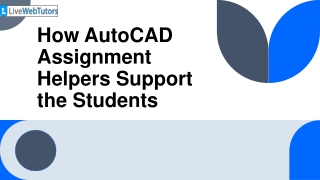 How AutoCAD Assignment Helpers Support the Students