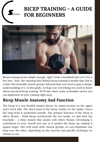 Bicep Training - A Guide For Beginners