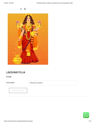 Book Pandit Ji Online for Lakshmi Pooja in Mumbai @ Rs.1500