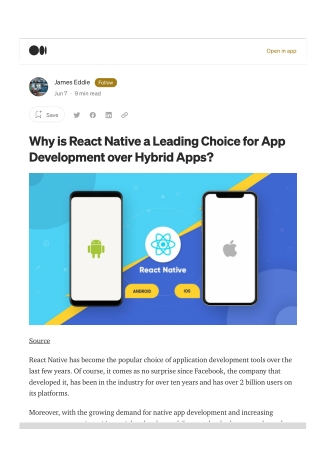 Why is React Native a Leading Choice for App Development over Hybrid Apps?
