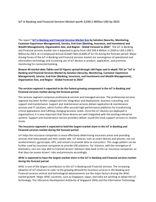 IoT in Banking and Financial Services Market worth 2,030.1 Million USD by 2023