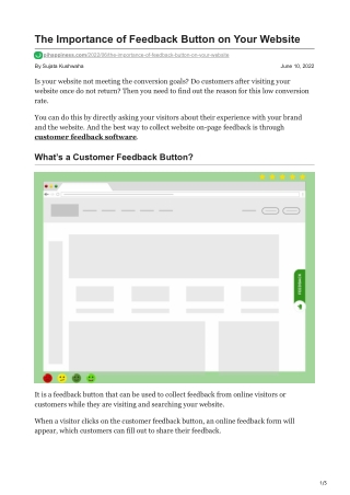 The Importance of Feedback Button on Your Website