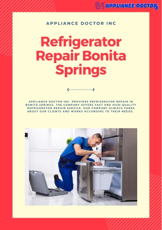 Best Refrigerator Repair Services - Bonita Springs  FL | Appliance Doctor Inc