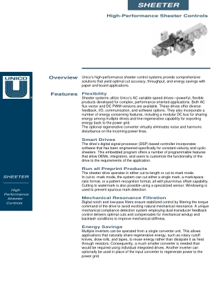 High-Performance Sheeter Controls